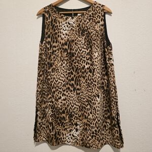 Chico's Sleeveless Animal Print Tank Blouse Lined Women's Size 1 = M/8